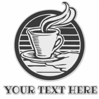 Maßgeschneiderter, transparenter Coffee-Logo-Aufkl Aufkleber