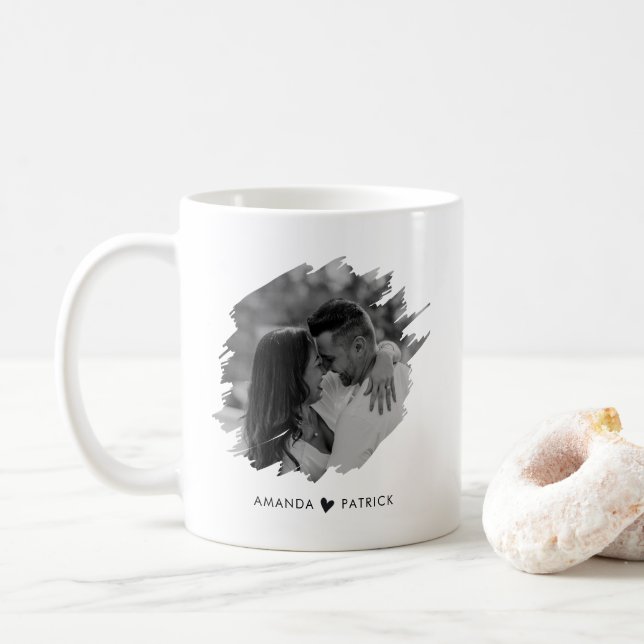 Maßgeschneiderter Valentinstag Modernes Foto Kaffeetasse (Mit Donut)