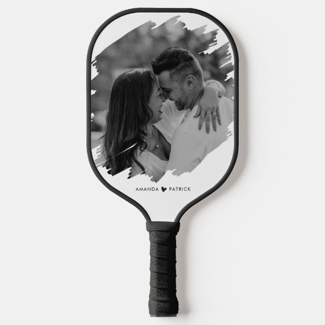 Maßgeschneiderter Valentinstag Modernes Foto Pickleball Schläger (Vorderseite)