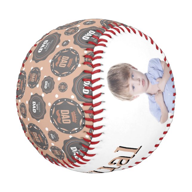 Maßgeschneiderter Vatertag-Baseball Baseball (Schrägansicht)