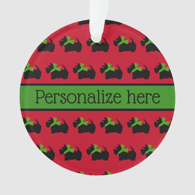 Maßgeschneiderter Weihnachts-Schottendog Ornament (Vorderseite)