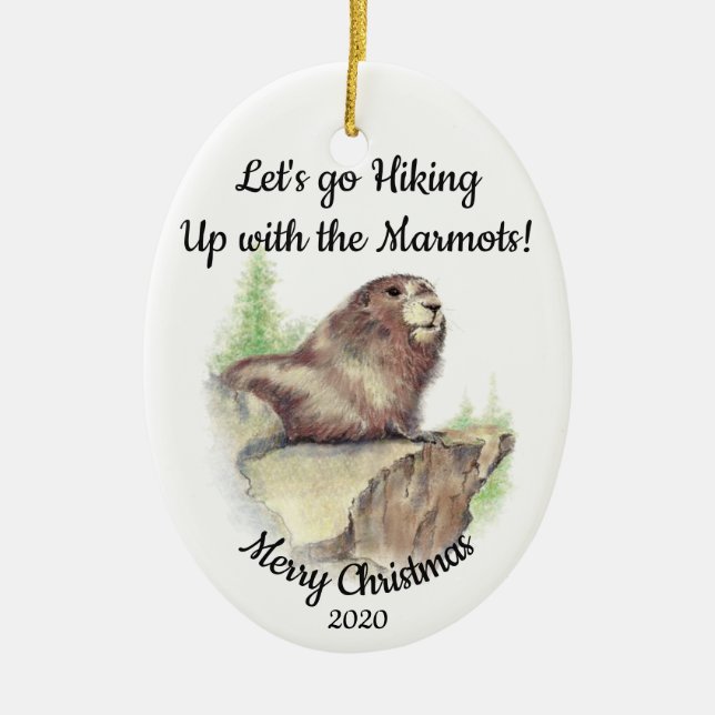 Maßgeschneiderter Weihnachts-Wanderangebot Marmot  Keramikornament (Vorne)