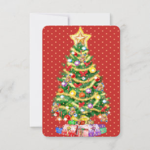 Maßgeschneiderter Weihnachtskartenbaum und Dekorat Dankeskarte