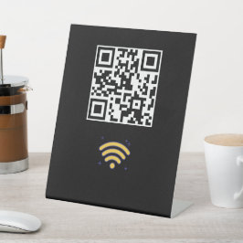 Maßgeschneiderter Wifi Network QR Code Moderner Sockelschild
