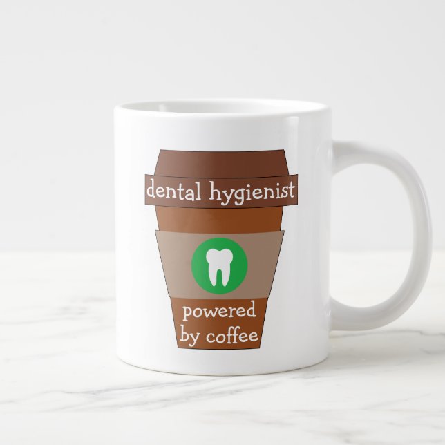 Maßgeschneiderter Zahnhygienist mit Kaffee Jumbo-Tasse (Rechts)