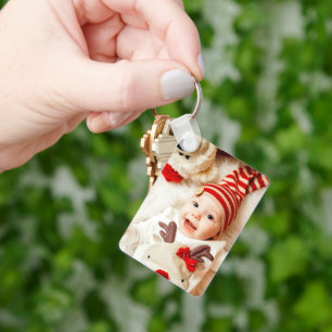 Maßgeschneiderter Zwei-Foto-Schlüsselanhänger aus  Schlüsselanhänger