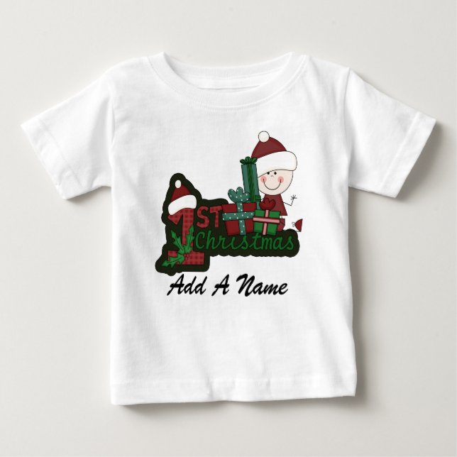 Maßgeschneidertes 1. Weihnachtsrock Baby T-shirt (Vorderseite)