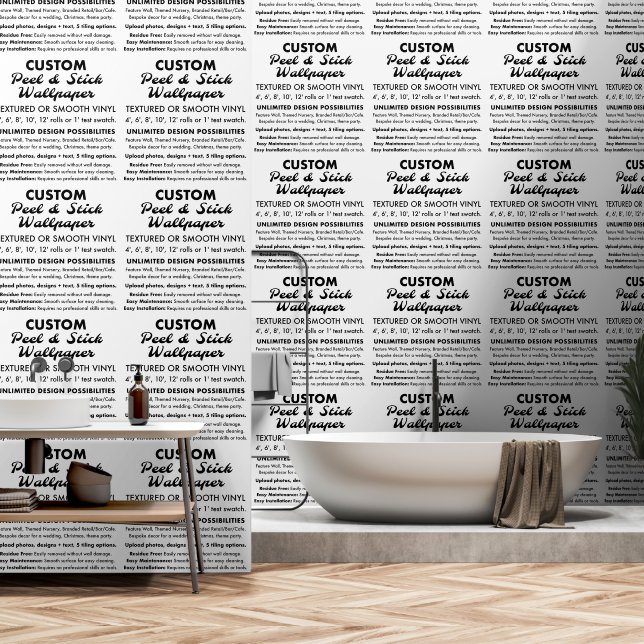 Maßgeschneidertes 2' x 4' Roll Texturierte Peel &  Tapete (Badezimmer)