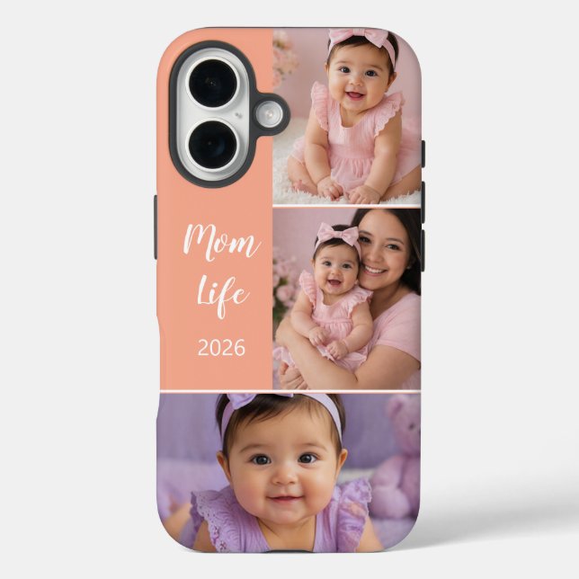 Maßgeschneidertes 3-Foto-Mutter-Leben  Case-Mate iPhone Hülle (Rückseite)