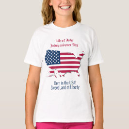 Maßgeschneidertes amerikanisches Kartenflagge Rote T-Shirt