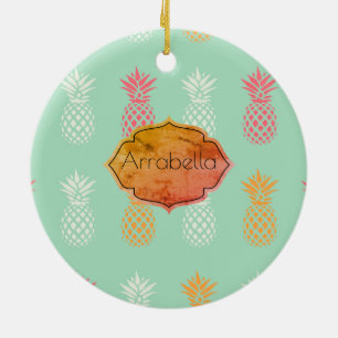Maßgeschneidertes Ananas Blaues Ananas-Muster Keramik Ornament