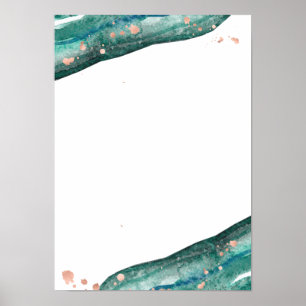 Maßgeschneidertes Aquamarin Geode- und Rose-Gold-B Poster