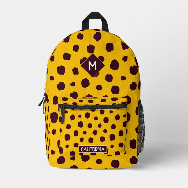 Maßgeschneidertes attraktives Hundgelbes Muster Bedruckter Rucksack (Vorderseite)