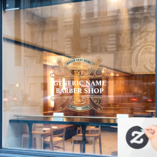 Maßgeschneidertes Barbershop-Geschäft für Vintage Fensteraufkleber