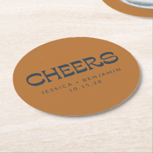 Maßgeschneidertes Beileid für Kupfernavy Moderne H Runder Pappuntersetzer