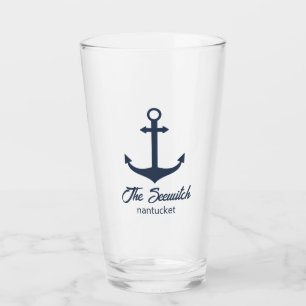 Maßgeschneidertes Bier-Glas - Blue Boat Anchor Glas