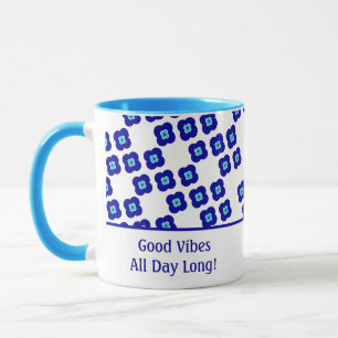 Maßgeschneidertes Blaues Auge Vier-Petal-Blumenmus Tasse