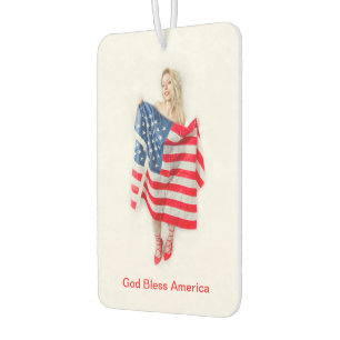 Maßgeschneidertes "Bless America Flag Girl" Autolufterfrischer