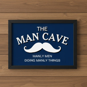 Maßgeschneidertes Blue Funny Man Höhle Zeichen Poster
