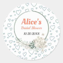 Maßgeschneidertes Brautparty für moderne Blumenrah Runder Aufkleber