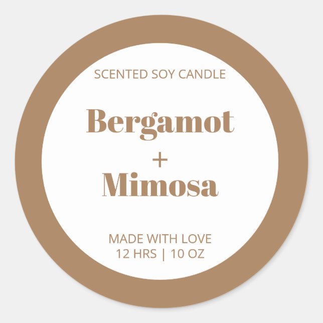 Maßgeschneidertes Candle Label Muster Moderne Runder Aufkleber (Vorderseite)