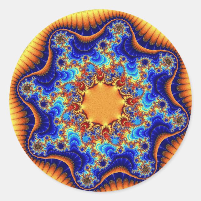 Maßgeschneidertes Celestial Fractalscope Große Rou Runder Aufkleber (Vorderseite)