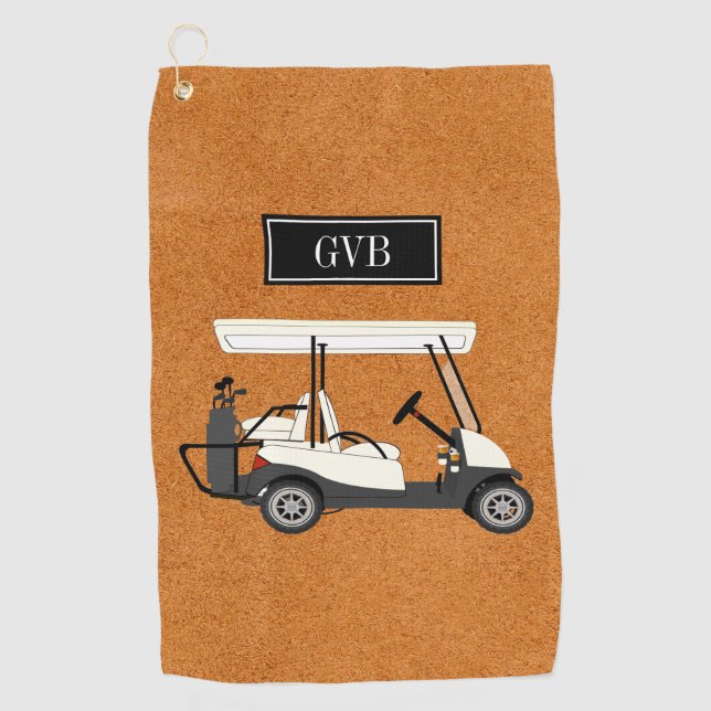 Maßgeschneidertes Clip-On-Golf-Handtuch mit Initia Golfhandtuch (Vorderseite)