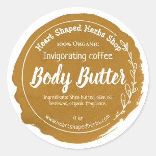 Maßgeschneidertes Coffee Body Butter Etikett handg Runder Aufkleber