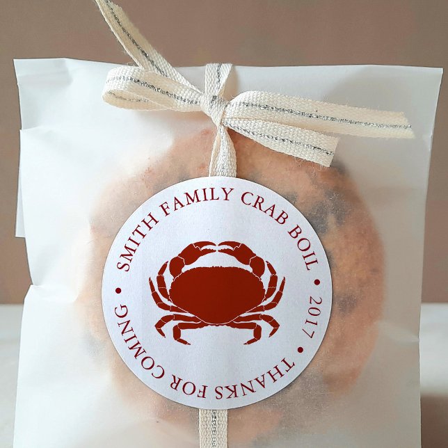 Maßgeschneidertes Crab Boil Event White Runder Aufkleber (Von Creator hochgeladen)