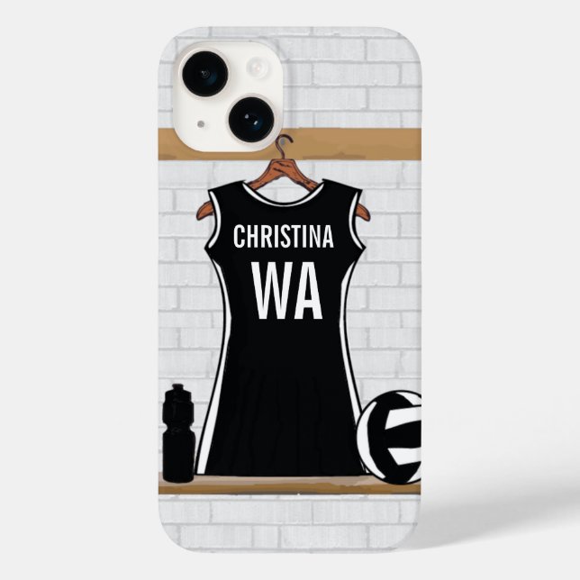 Maßgeschneidertes Design Netzball schwarz-weiß Case-Mate iPhone Hülle (Rückseite)