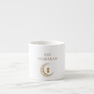 Maßgeschneidertes Eid Mubarak mit dekoriertem Halb Espressotasse