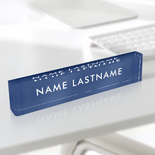 Maßgeschneidertes, einfaches Minimalistisches Navy Namensplakette