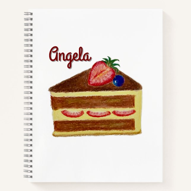 Maßgeschneidertes Erdbeeren Cheesecake Deluxe Note Notizbuch (Vorderseite)