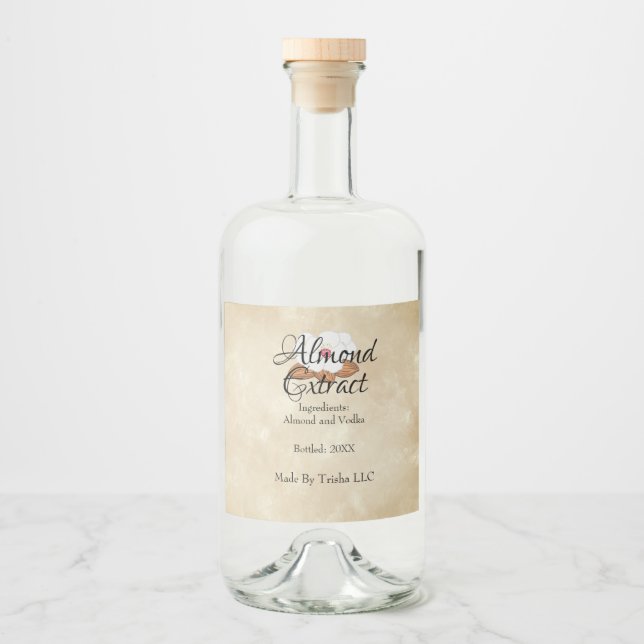 Maßgeschneidertes Etikett für Mandelextrakte (Vorderseite)