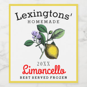 Maßgeschneidertes Etikett für Tall Limoncello Liqu