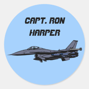 Maßgeschneidertes F16 Fighter Design Runder Aufkleber