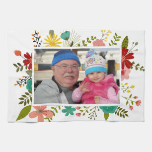 Maßgeschneidertes Foto Blumenrahmen Vorlage Küchen Geschirrtuch