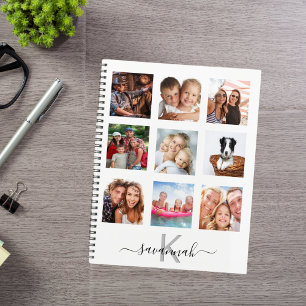 Maßgeschneidertes Foto Collage Monogramm weiß 2026 Planer