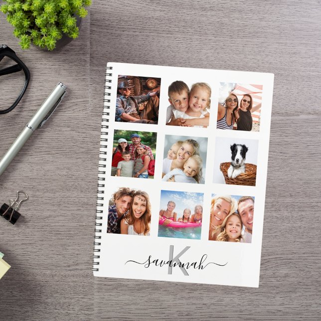 Maßgeschneidertes Foto Collage Monogramm weiß 2026 Planer (Von Creator hochgeladen)