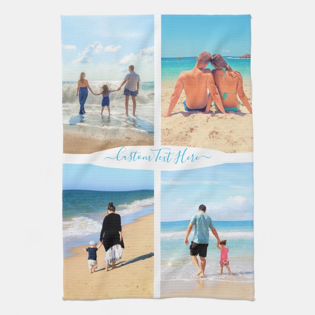 Maßgeschneidertes Foto Collage Text Küchentuch (Vertikal)