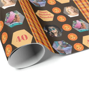 Maßgeschneidertes Foto Ethnic Bohemisch Orange Bla Geschenkpapier