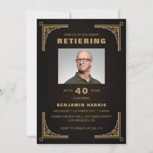 Maßgeschneidertes Foto Goldener Rahmen Einladung