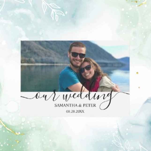 Maßgeschneidertes Foto Moderne Entspannte Hochzeit RSVP Karte (Create cherished memories with a custom photo modern relaxed wedding RSVP card. )