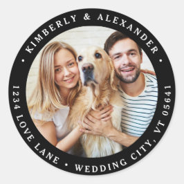 Maßgeschneidertes Foto Moderne Hochzeitsszene Rück Runder Aufkleber