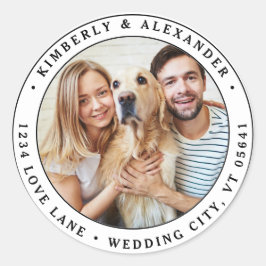 Maßgeschneidertes Foto Moderne Hochzeitsszene Rück Runder Aufkleber