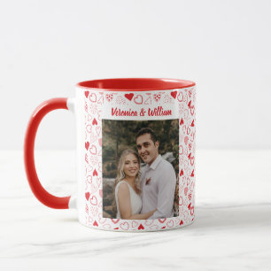Maßgeschneidertes Foto und Namen gemustert Tasse