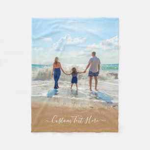 Maßgeschneidertes Foto und Text Baby Fleece Blanke