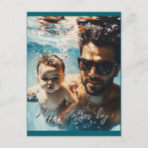 Maßgeschneidertes Foto von Vater und Sohn Postkart