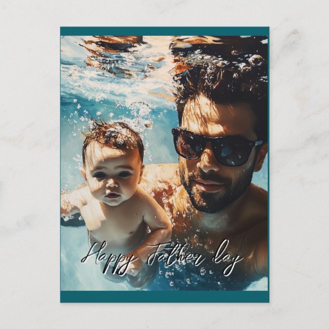Maßgeschneidertes Foto von Vater und Sohn Postkart Postkarte (Vorderseite)