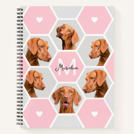 Maßgeschneidertes geometrisches Fotorollage Rosa G Notizbuch